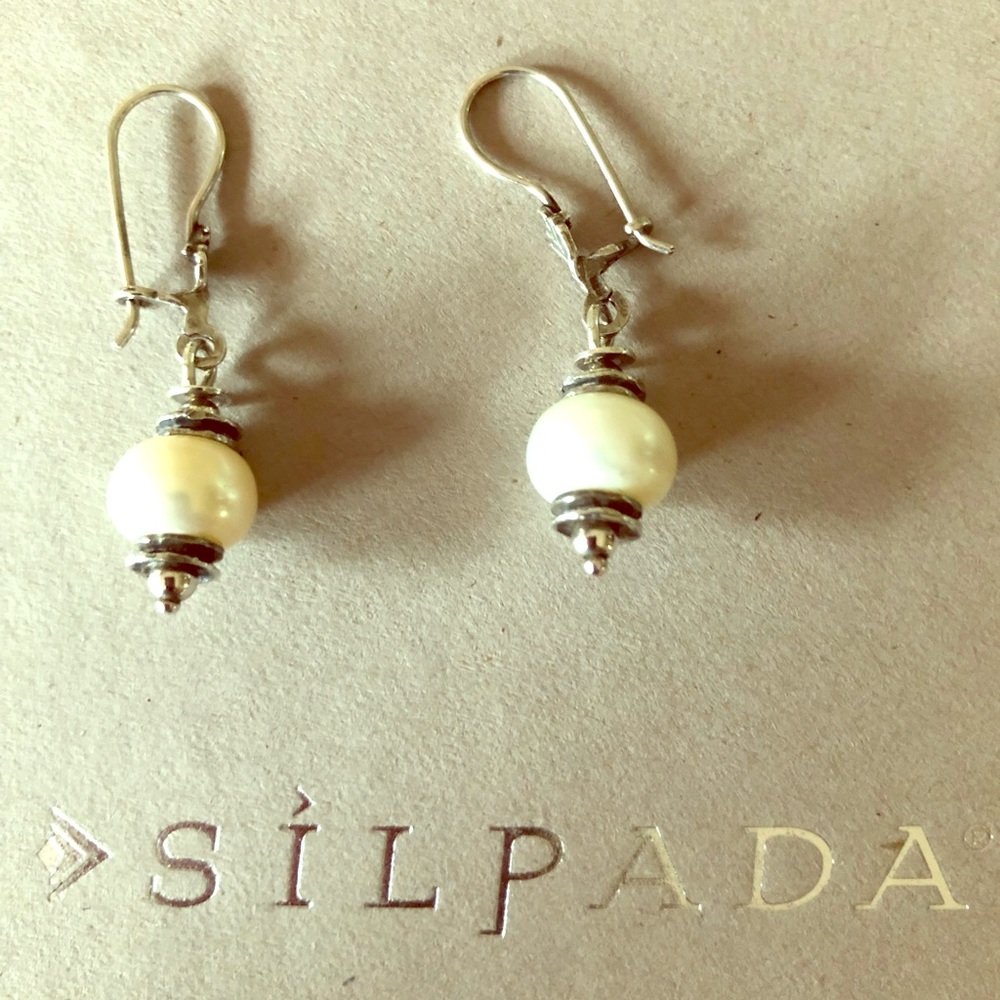 Silpada   .925 Sterling Silver and Pearl Earrings
